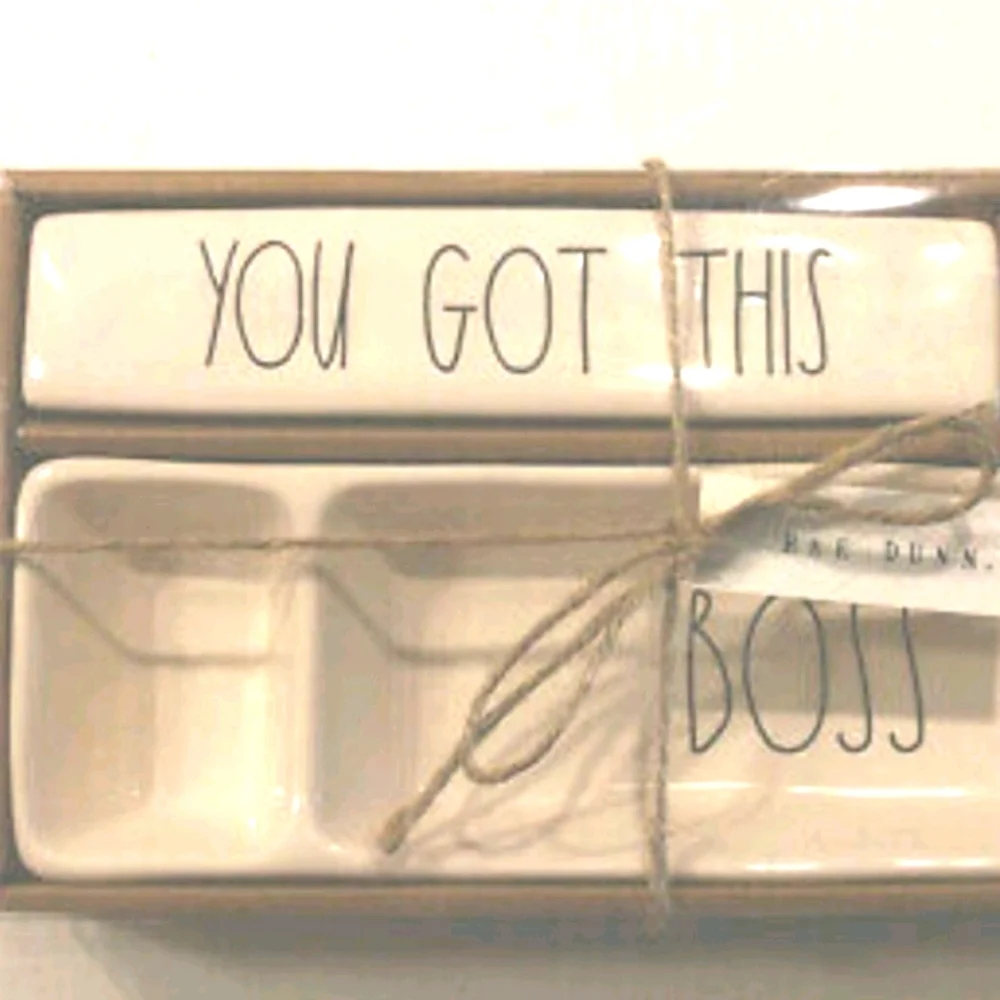 Rae Dunn Desk Set - Plaque and Tray NWT